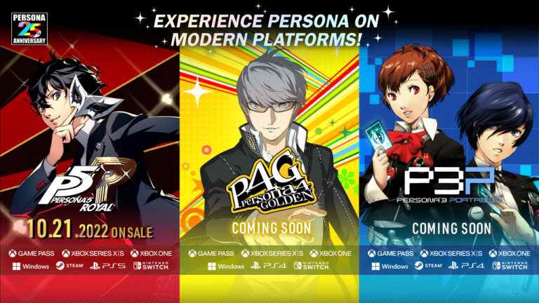 Persona 5 Royal, Persona 4 Golden et Persona 3 Portable arrivent sur Switch    
