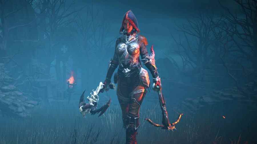 Les meilleures constructions de Diablo Immortal: un chasseur de démons portant une armure de fin de partie