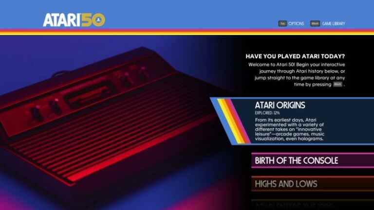 Premier aperçu exclusif d'Atari 50 : la célébration de l'anniversaire
