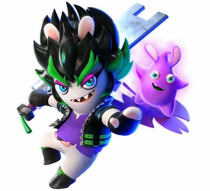 Edge et son étincelle dans Mario + Rabbids Sparks of Hope.