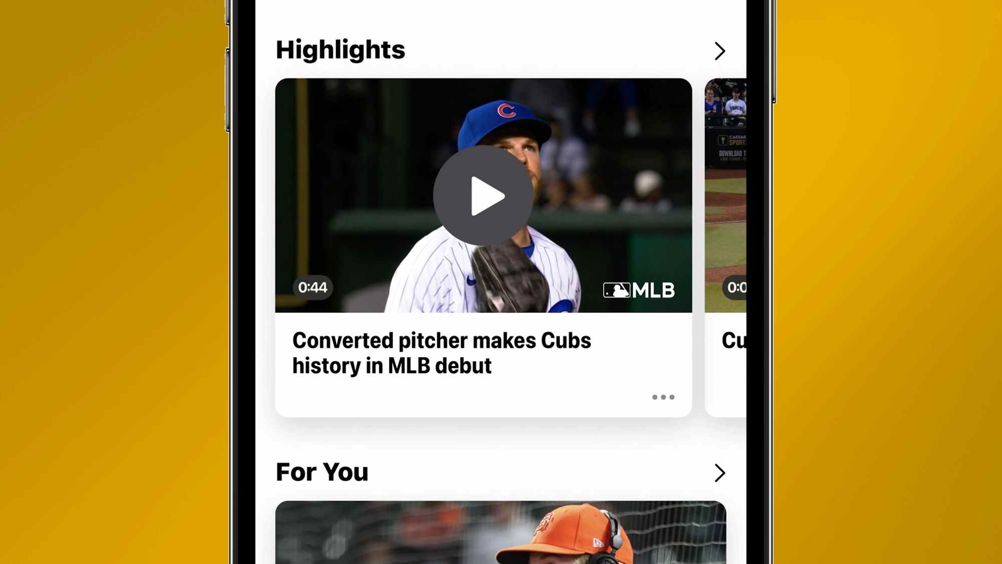 Application iOS 16 News avec les extraits vidéo de My Sports