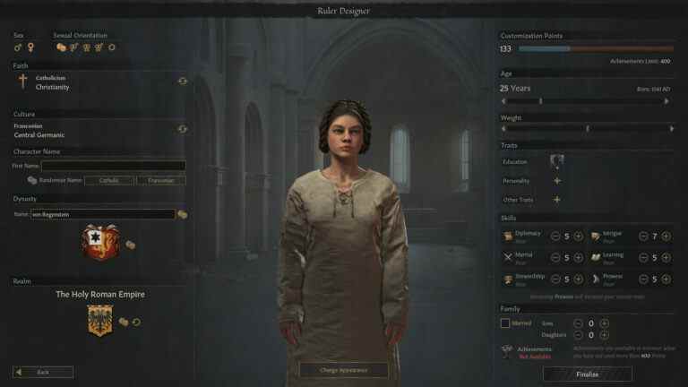 Crusader Kings 3 vous permet désormais de créer votre propre personnage

