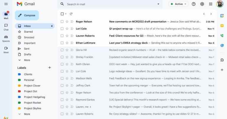 Google est sur le point de basculer votre interface Gmail vers ce nouveau look