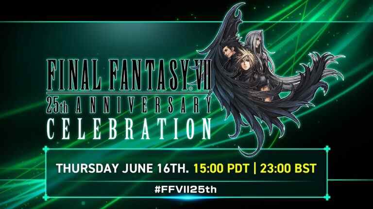 La diffusion de la célébration du 25e anniversaire de Final Fantasy VII est prévue pour le 16 juin    
