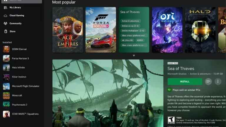 L'application Xbox vous dira maintenant si le jeu que vous êtes sur le point d'acheter fonctionne bien sur des PC similaires
