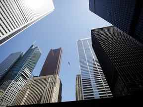 Tours de banque dans le quartier financier de Toronto.