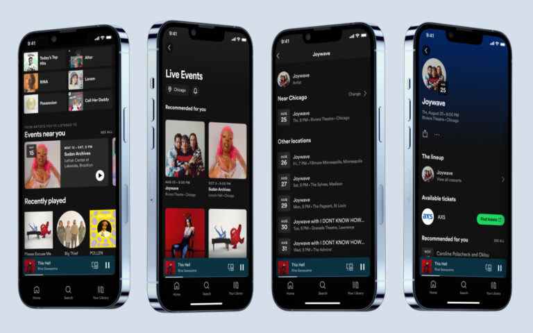 Le flux d’événements en direct de Spotify permet de savoir plus facilement quand votre artiste préféré est en tournée