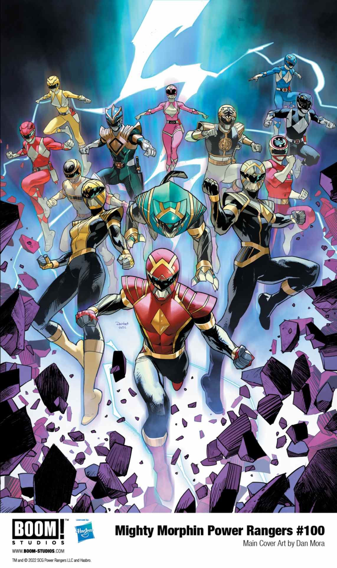 Couverture Mighty Morphin' Power Rangers #100