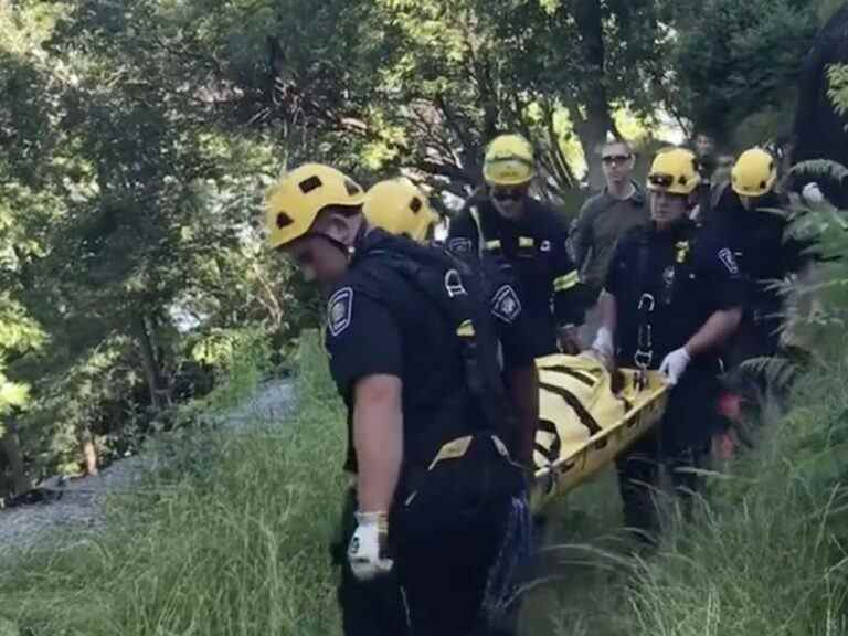 Les pompiers sauvent une femme après une chute derrière le Parlement ;  blessures « légères »