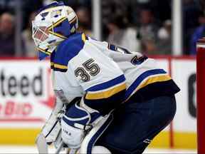 Ville Husso, gardien de but des St. Louis Blues.