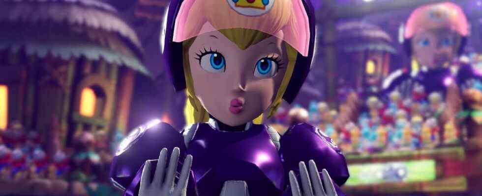 Peach a l'air parfaitement mesquin dans Mario Strikers: Battle League