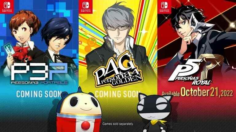 Persona 3, 4 et 5 sont enfin confirmés pour Nintendo Switch