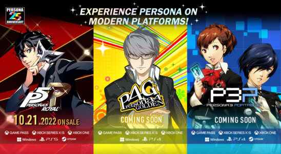 Persona 5 Royal arrive sur PS5 et Steam, Persona 4 Golden sur PS4 et Persona 3 Portable sur PS4 et Steam