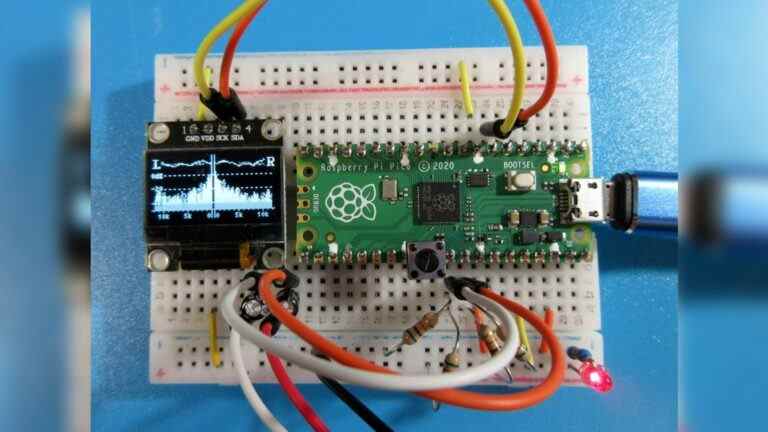 Raspberry Pi Pico utilisé dans l’analyseur de spectre audio DIY