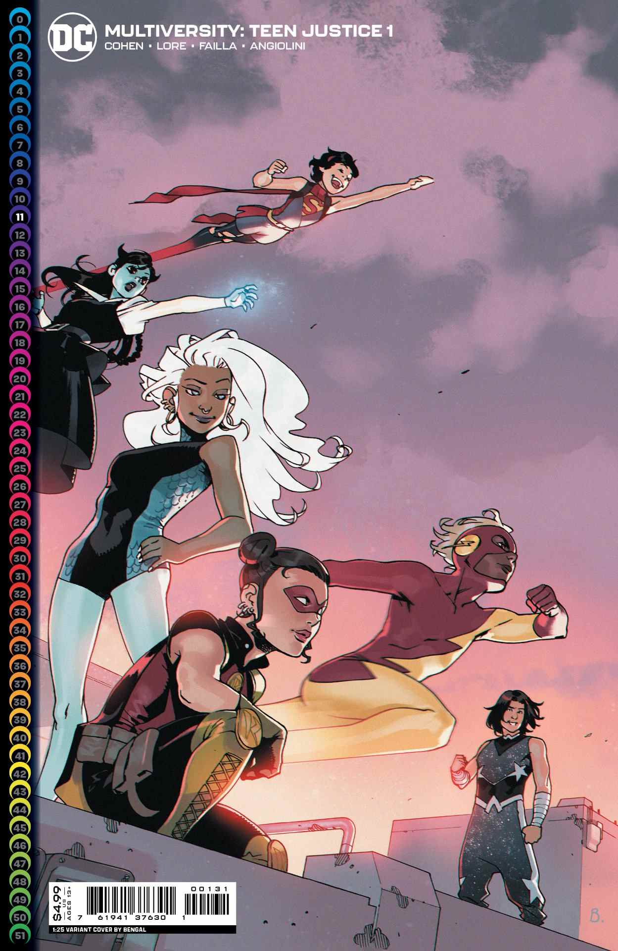 Multiversité: couverture de la variante Teen Justice # 1 par Bengal