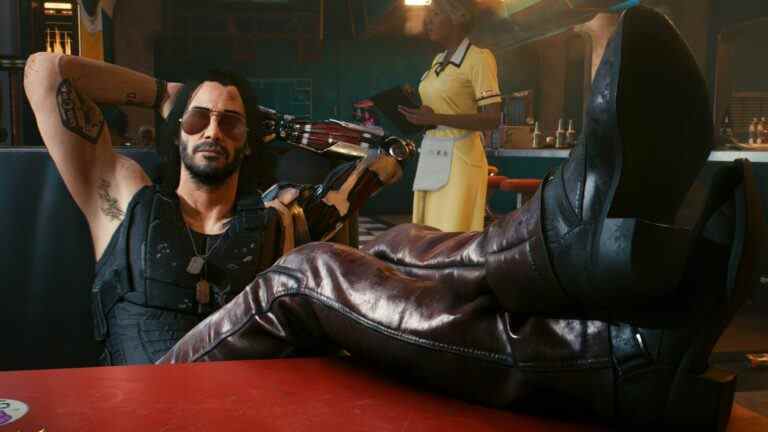 Suivons Keanu à travers Night City de Cyberpunk 2077

