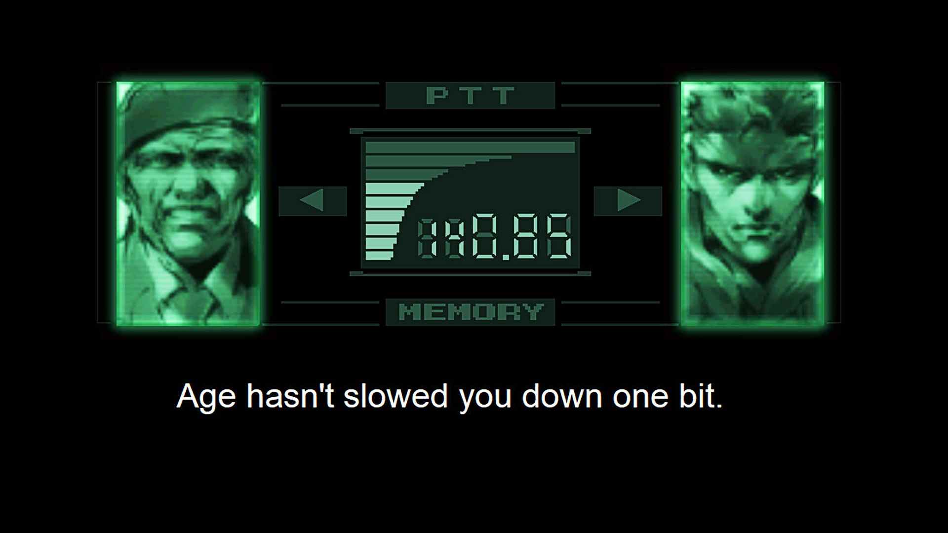 Une boîte de dialogue dans Metal Gear Solid