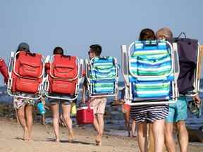 Amateurs de plage à Montauk, New York.