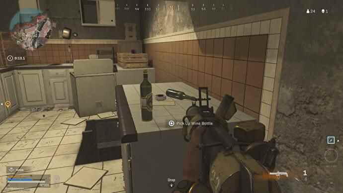 Bouteille de vin dans une cuisine de donjon dans Warzone Saison 4