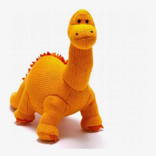 Peluche Dinosaure Tricoté, Diplodocus Orange 