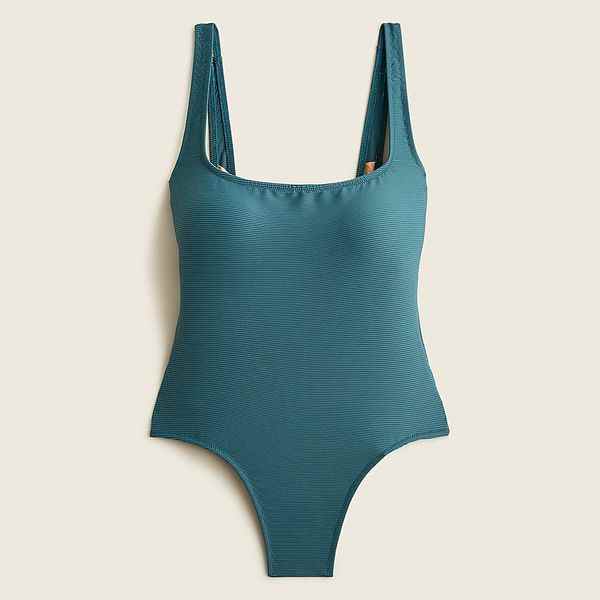 J. Crew Maillot une-pièce côtelé à encolure carrée