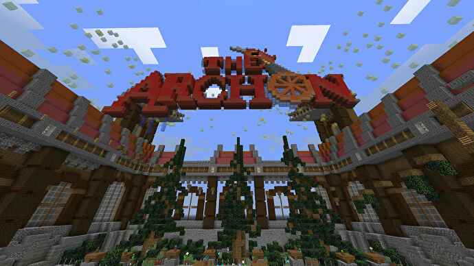 Une capture d'écran Minecraft du lobby du serveur TheArchon.