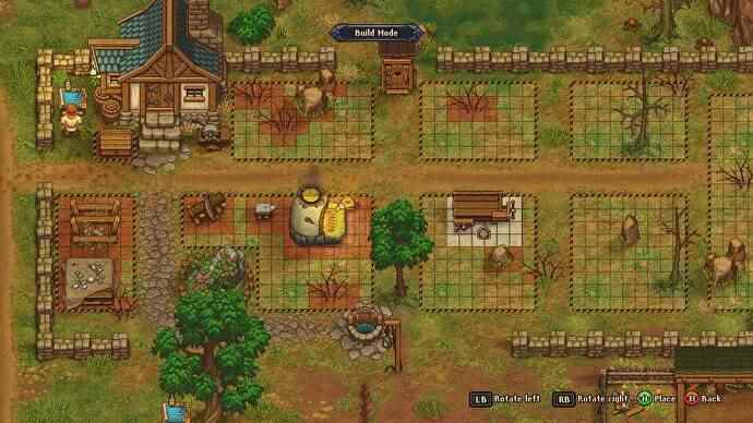 C'est la maison du joueur dans Graveyard Keeper, et diverses structures d'artisanat peuvent être placées à l'extérieur.