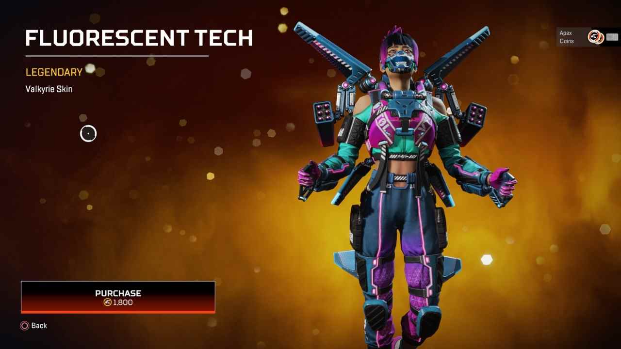 Peau légendaire Fluorescent Tech exclusive à l'événement de Valkyrie