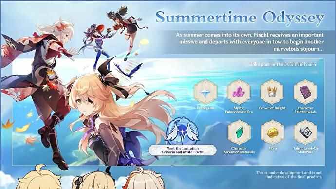 Détails de l'événement Summertime Odyssey pour Genshin Impact version 2.8