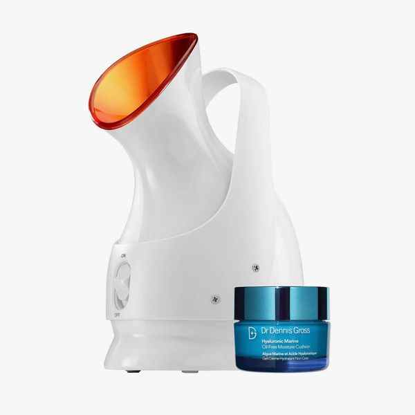 Dr. Dennis Gross Skincare Pro Vapeur pour le visage et ensemble de coussins hydratants sans huile marine hyaluronique