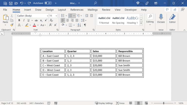 Comment ajuster l’espacement des cellules pour un tableau dans Microsoft Word