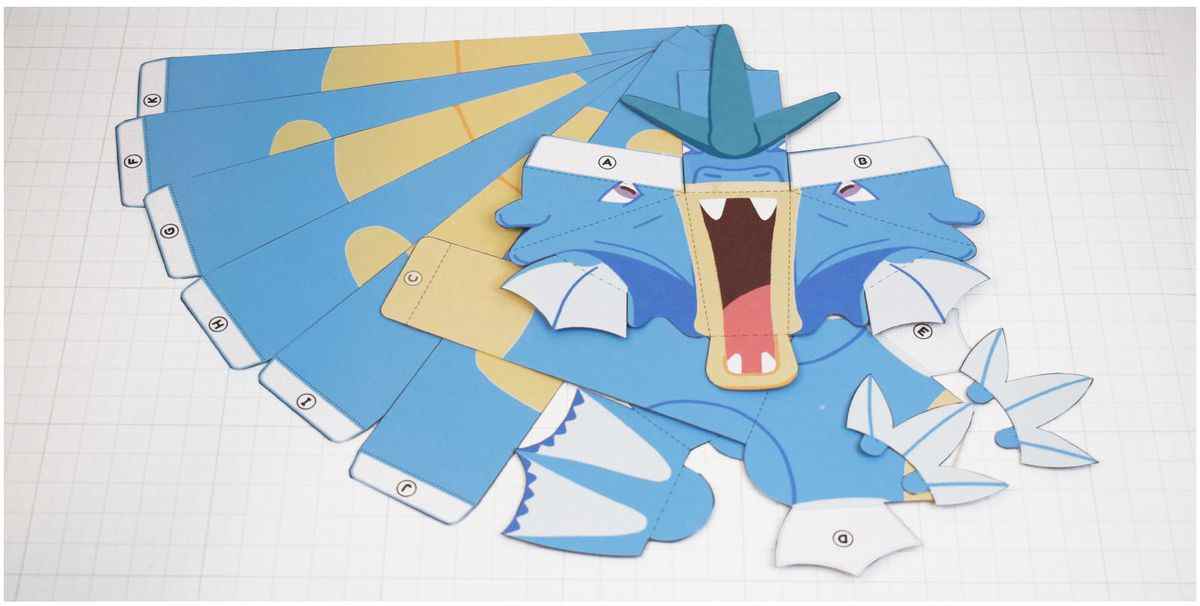 Chaîne en papier Gyarados procédé 1/6