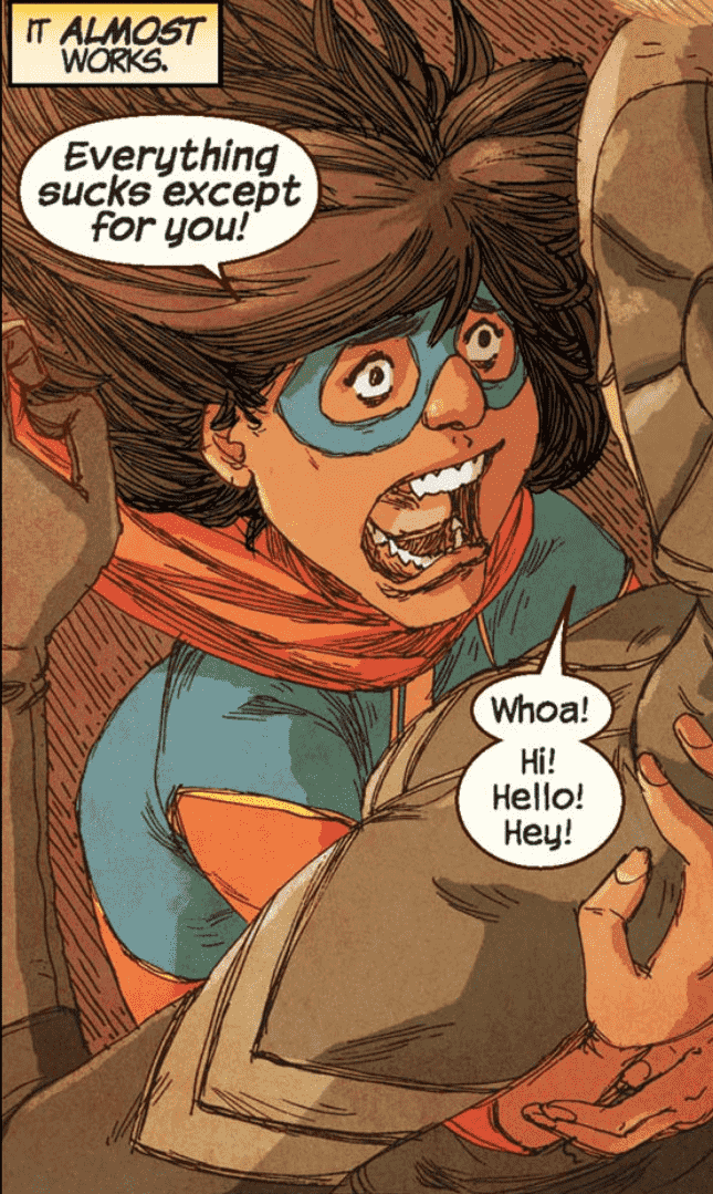 Kamala Khan alors que Mme Marvel crie 