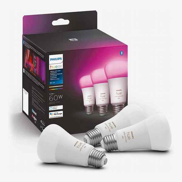 Philips Hue White and Color Ambiance A19 E26 Ampoule LED intelligente, paquet de 3