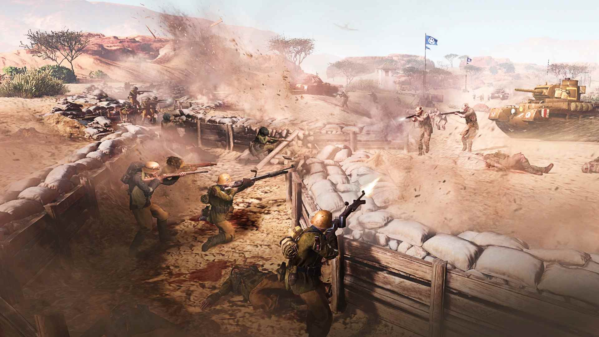 Les troupes de la Seconde Guerre mondiale combattent dans des tranchées en Afrique du Nord dans Company of Heroes 3