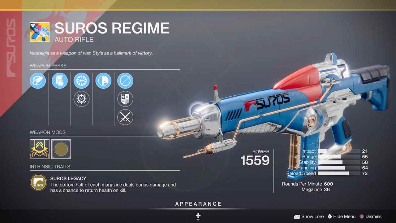 Suros Regime est un classique qui peut frapper durement les ennemis et vous garder rafistolé