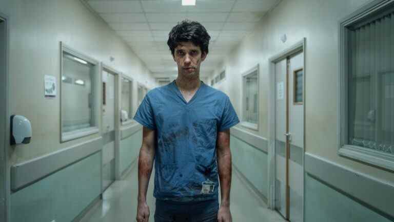 ADAM (Ben Whishaw) Walks down the labour ward. Bloody Footprints. - This is Going to Hurt _ Season 1, Episode 1 - Photo Credit:  Anika Molnar/Sister Pictures/BBC Studios/AMC