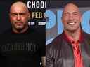 Joe Rogan, à gauche, et Dwayne Johnson.