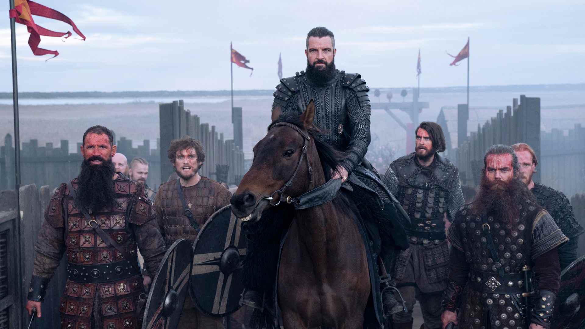 Le roi Canut à cheval dans Vikings : Valhalla