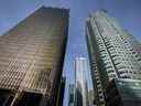 Tours de banque dans le quartier financier de Toronto.