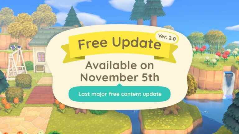 Animal Crossing: la mise à jour de novembre de New Horizons est « la dernière mise à jour majeure gratuite du contenu »