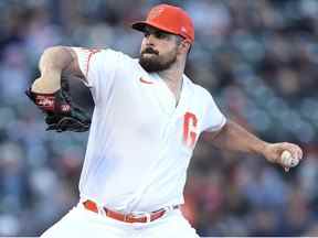 SAN FRANCISCO, CALIFORNIE – 28 JUIN: Carlos Rodon # 16 des Giants de San Francisco lance contre les Tigers de Detroit en haut de la première manche à Oracle Park le 28 juin 2022 à San Francisco, Californie.