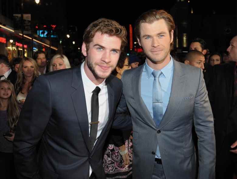 Liam Hemsworth, left, and Chris Hemsworth arrive at the U.S. premiere of "Thor: The Dark World" at the El Capitan Theatre on Monday, Nov. 4, 2013, in Los Angeles. (Photo by John Shearer/Invision/AP)