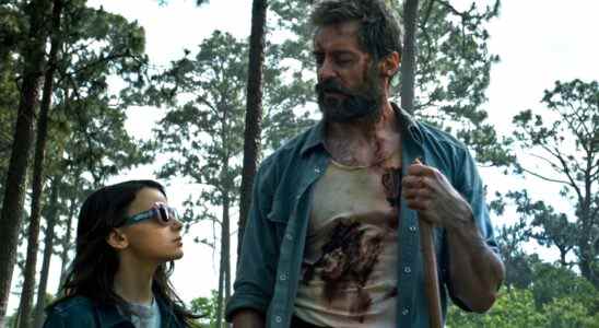 Dafne Keene as Laura and Hugh Jackman as Logan in Logan