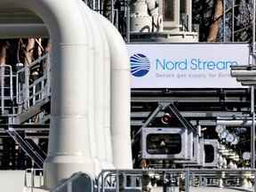 Tuyaux des installations d'atterrissage du gazoduc Nord Stream 1 à Lubmin, en Allemagne.