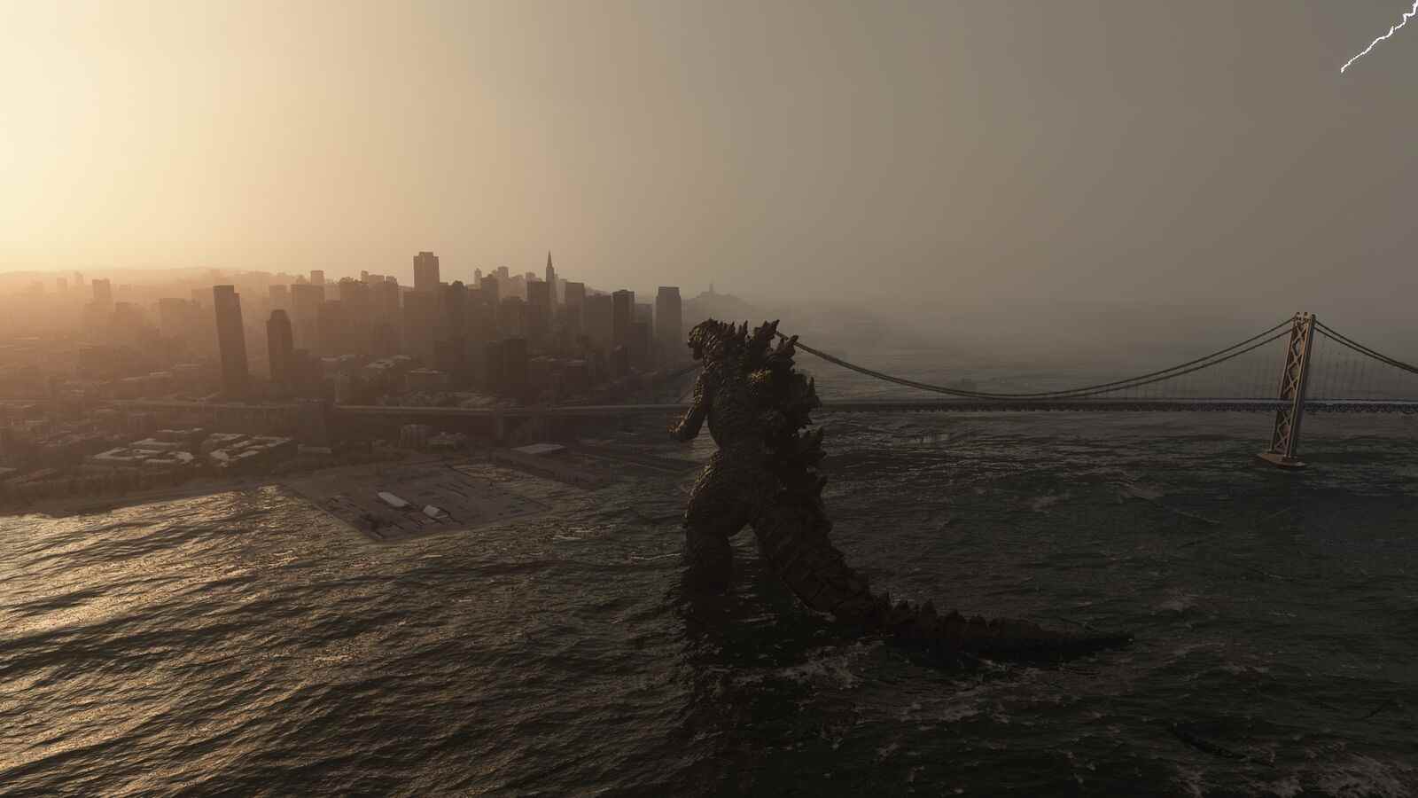 Godzilla menace San Francisco dans ce mod Microsoft Flight Simulator

