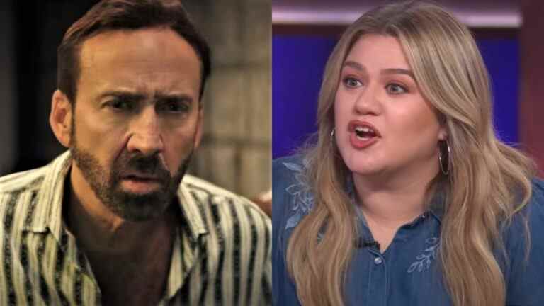 Kelly Clarkson panique quand Nic Cage admet qu'il a ajouté une scène de poids insupportable au scénario est totalement adorable
