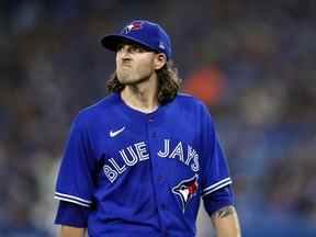 Kevin Gausman des Blue Jays de Toronto lors d'un match contre les Orioles de Baltimore au Rogers Centre le 16 juin 2022 à Toronto.