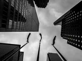 Tours de banques canadiennes dans le quartier financier de Toronto.