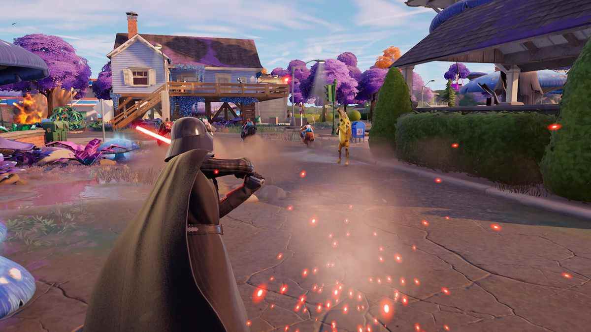 Dark Vador brandit un sabre laser dans Fortnite